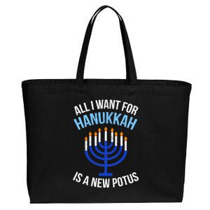 All I Want For Hanukkah Is A New Potus Cotton Canvas Jumbo Tote