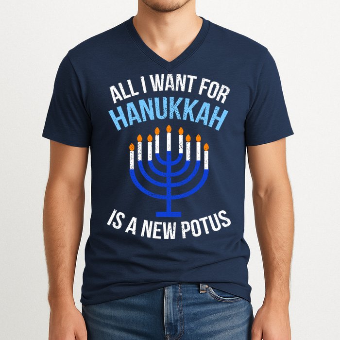 All I Want For Hanukkah Is A New Potus V-Neck T-Shirt