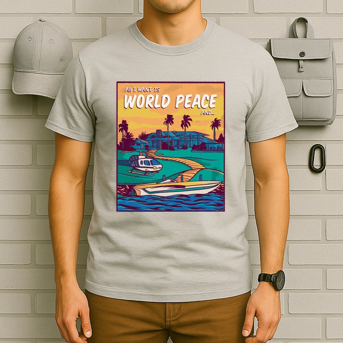 All I Want Is World Peace And Money T-Shirt