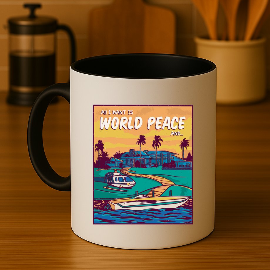 All I Want Is World Peace And Money Mug
