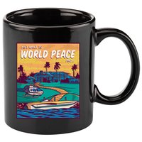 All I Want Is World Peace And Money 11oz C Handle Ceramic Mug