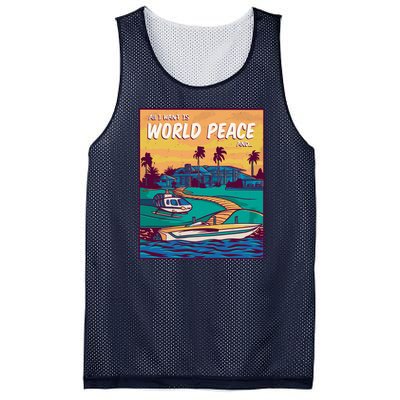 All I Want Is World Peace And Money Mesh Reversible Basketball Jersey Tank