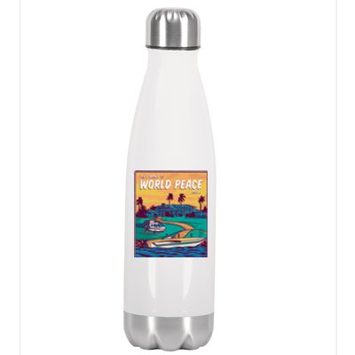 All I Want Is World Peace And Money Stainless Steel Insulated Water Bottle