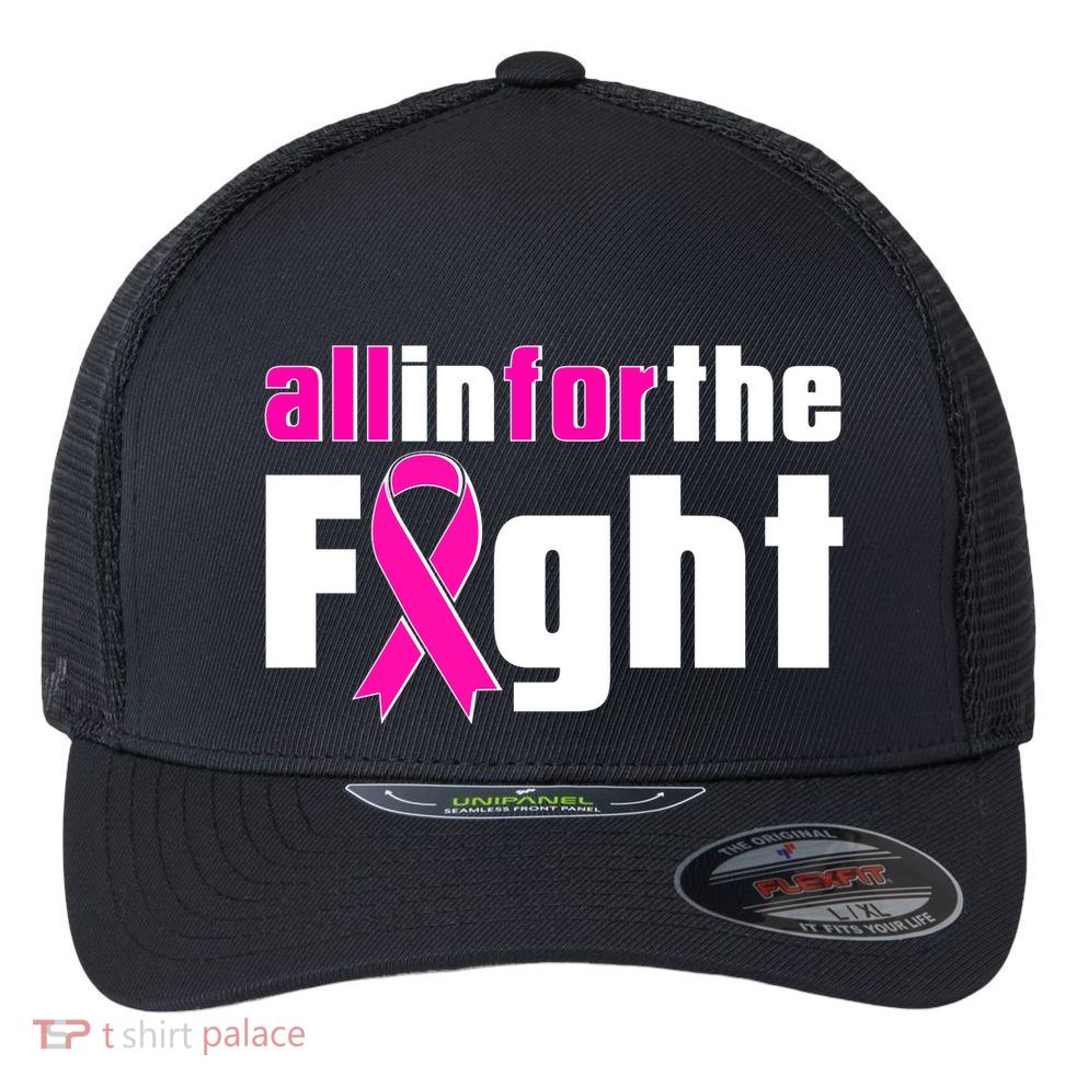 All In For The Fight Breast Cancer Awareness Flexfit Unipanel Trucker Cap