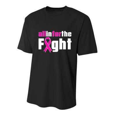 All In For The Fight Breast Cancer Awareness Youth Performance Sprint T-Shirt