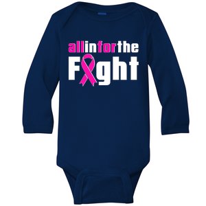 All In For The Fight Breast Cancer Awareness Baby Long Sleeve Bodysuit