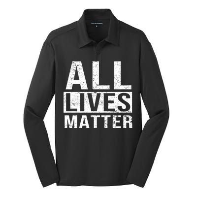 All Lives Matter Silk Touch Performance Long Sleeve Polo