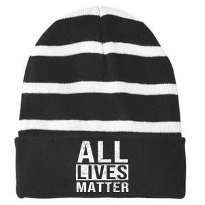 All Lives Matter Striped Beanie with Solid Band