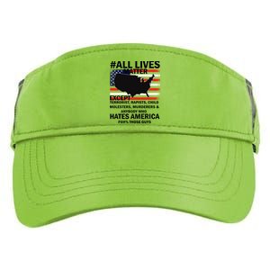 All Lives Matter Except Adult Drive Performance Visor