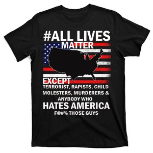 All Lives Matter Except T-Shirt