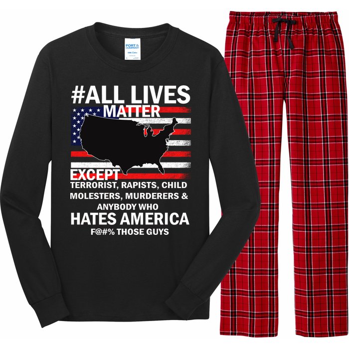 All Lives Matter Except Long Sleeve Pajama Set