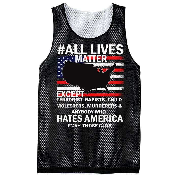 All Lives Matter Except Mesh Reversible Basketball Jersey Tank