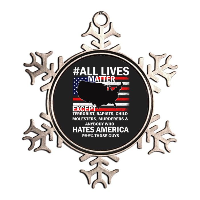 All Lives Matter Except Metallic Star Ornament