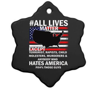 All Lives Matter Except Ceramic Star Ornament