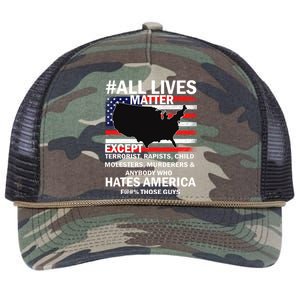 All Lives Matter Except Retro Rope Trucker Hat Cap