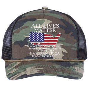 All Lives Matter EXCEPT Pro American Retro Rope Trucker Hat Cap