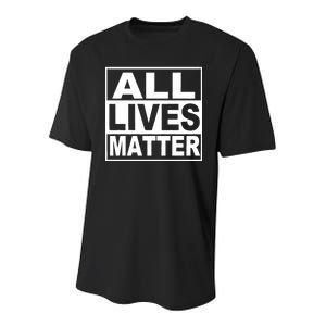 All Lives Matter Support Everyone Youth Performance Sprint T-Shirt