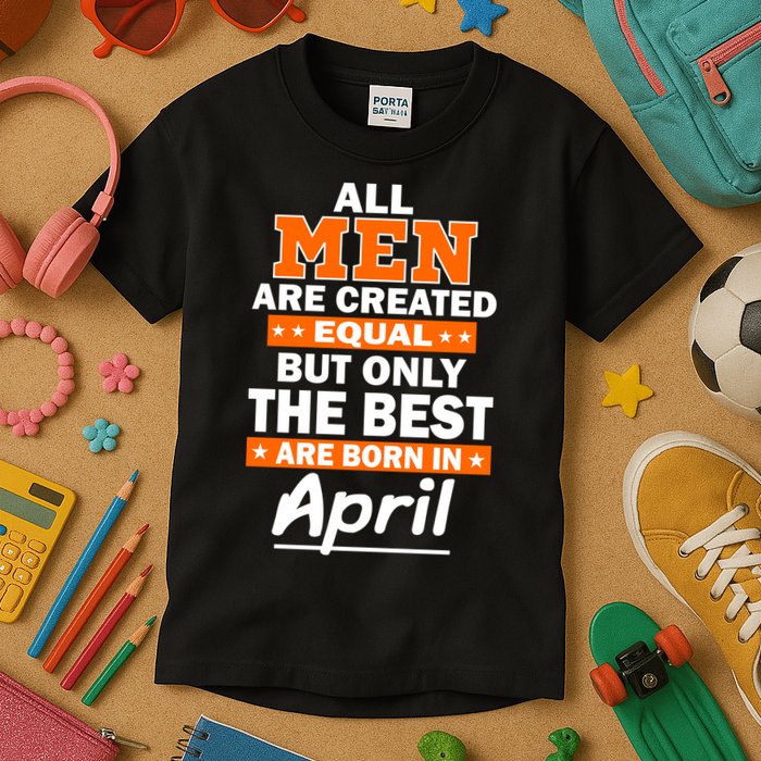 All Men Are Created Equal The Best Are Born In April Kids T-Shirt