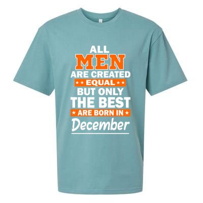 All Men Are Created Equal The Best Are Born In December Sueded Cloud Jersey T-Shirt