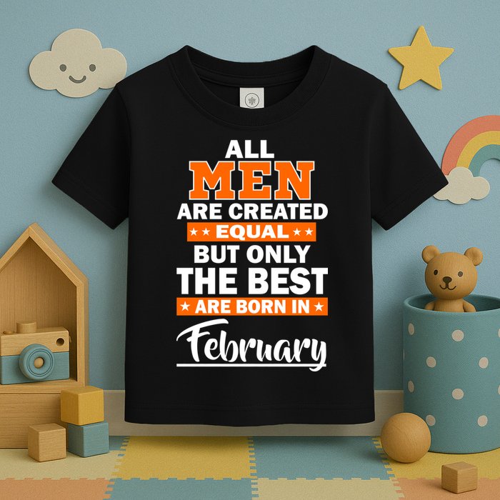 All Men Are Created Equal The Best Are Born In February Toddler T-Shirt