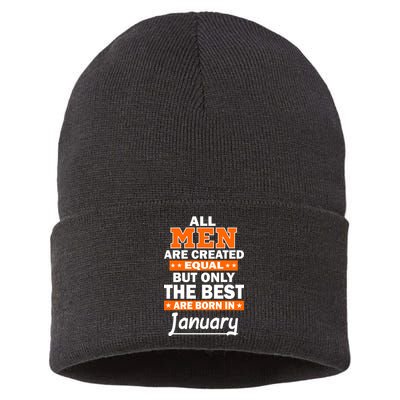 All Men Are Created Equal The Best Are Born In January Sustainable Knit Beanie
