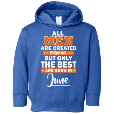 All Men Are Created Equal The Best Are Born In June Toddler Hoodie