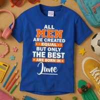 All Men Are Created Equal The Best Are Born In June Kids T-Shirt
