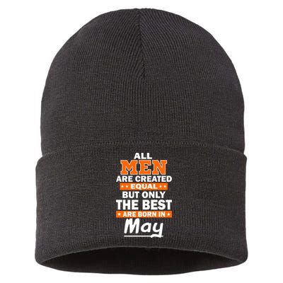 All Men Are Created Equal The Best Are Born In May Sustainable Knit Beanie