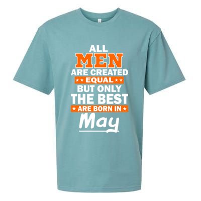 All Men Are Created Equal The Best Are Born In May Sueded Cloud Jersey T-Shirt