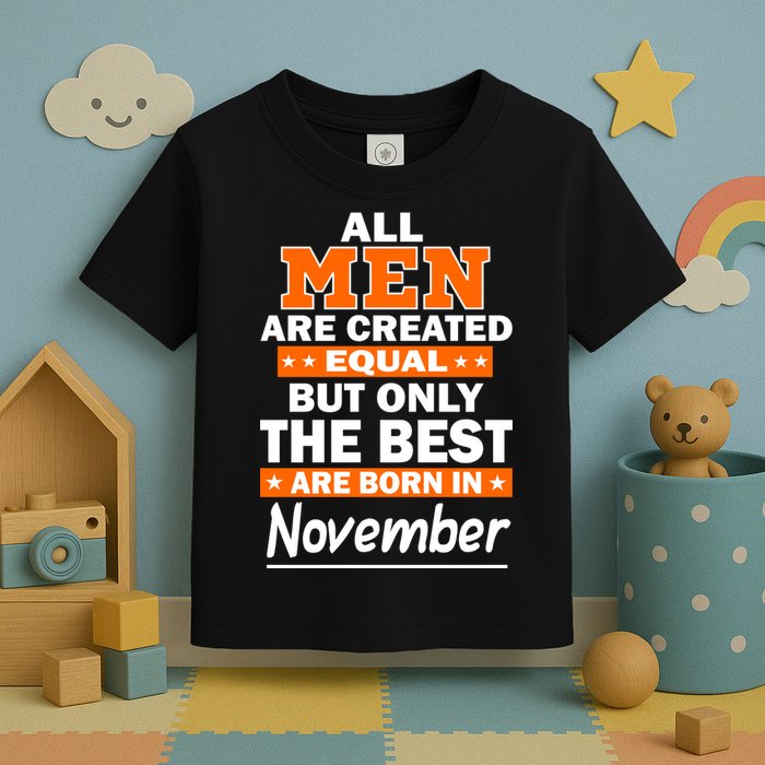 All Men Are Created Equal The Best Are Born In November Toddler T-Shirt