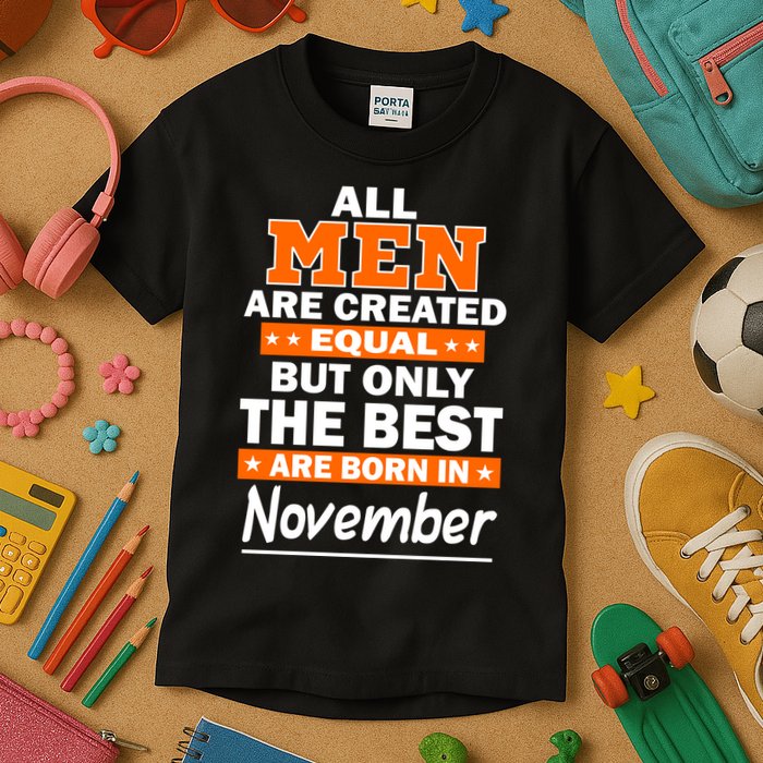 All Men Are Created Equal The Best Are Born In November Kids T-Shirt