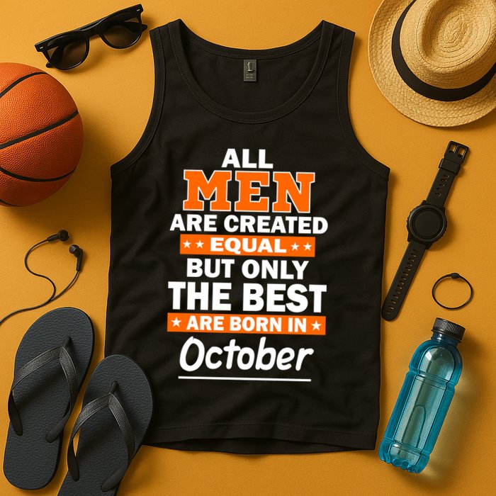 All Men Are Created Equal The Best Are Born In October Tank Top