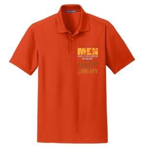 All Men Are Created Equally The Best Are Born In January Dry Zone Grid Polo