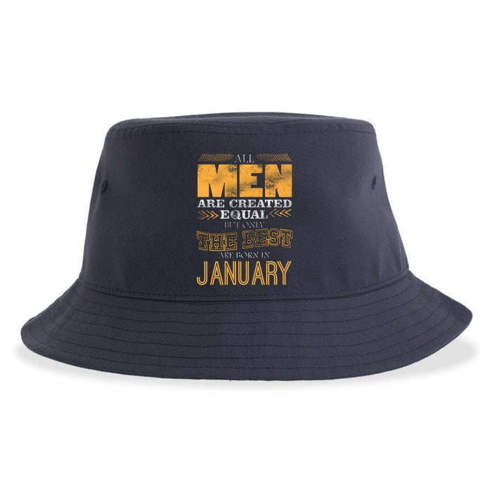 All Men Are Created Equally The Best Are Born In January Sustainable Bucket Hat