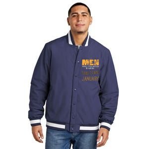 All Men Are Created Equally The Best Are Born In January Insulated Varsity Jacket