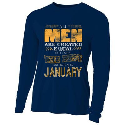 All Men Are Created Equally The Best Are Born In January Cooling Performance Long Sleeve Crew