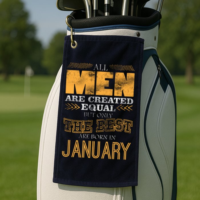 All Men Are Created Equally The Best Are Born In January Golf Towel