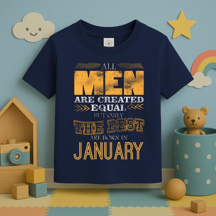 All Men Are Created Equally The Best Are Born In January Toddler T-Shirt
