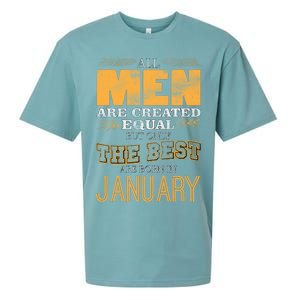 All Men Are Created Equally The Best Are Born In January Sueded Cloud Jersey T-Shirt