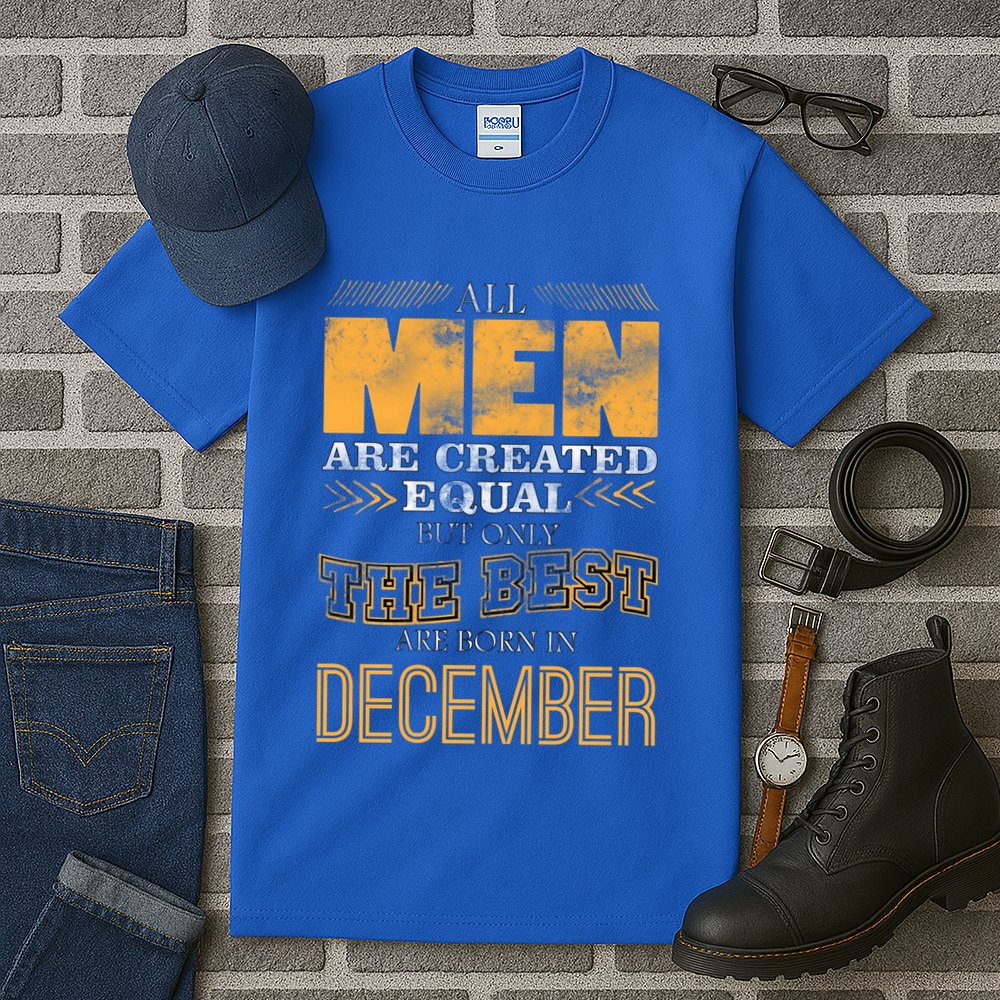 All Men Created Equally The Best Are Born In December Tall T-Shirt