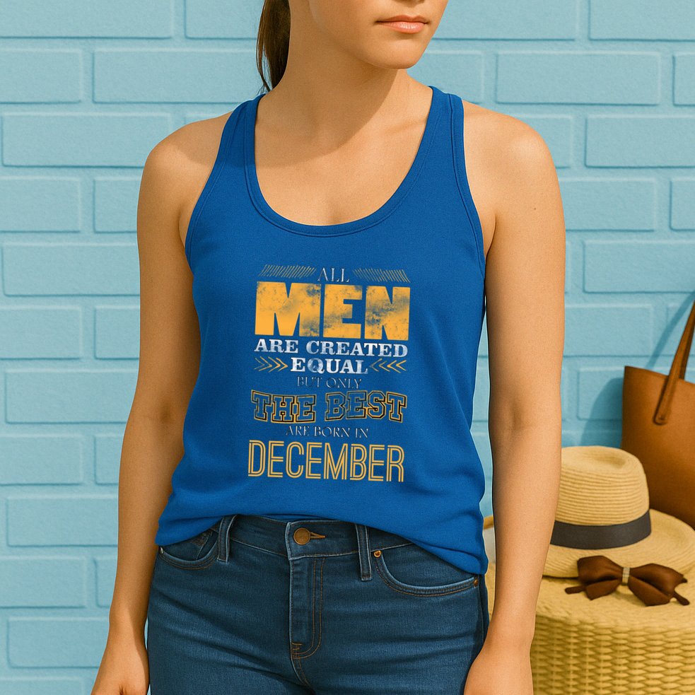 All Men Created Equally The Best Are Born In December Womens Tank Top