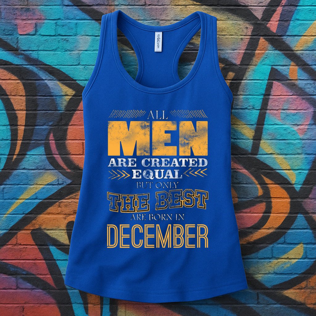 All Men Created Equally The Best Are Born In December Womens Tank Top