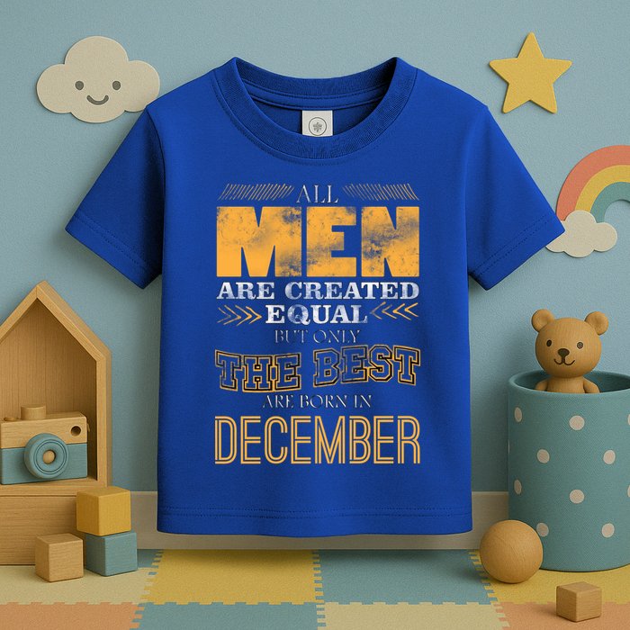 All Men Created Equally The Best Are Born In December Toddler T-Shirt