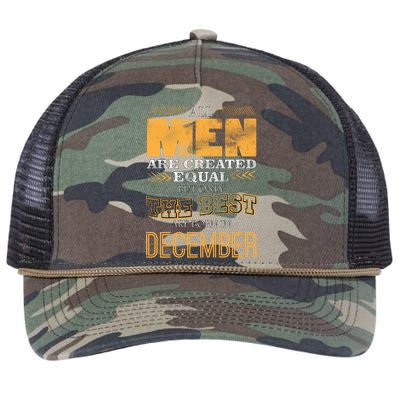 All Men Created Equally The Best Are Born In December Retro Rope Trucker Hat Cap