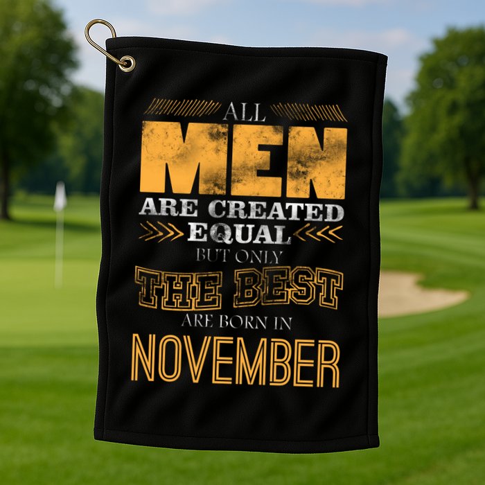All Men Created Equally The Best Are Born In November Golf Towel