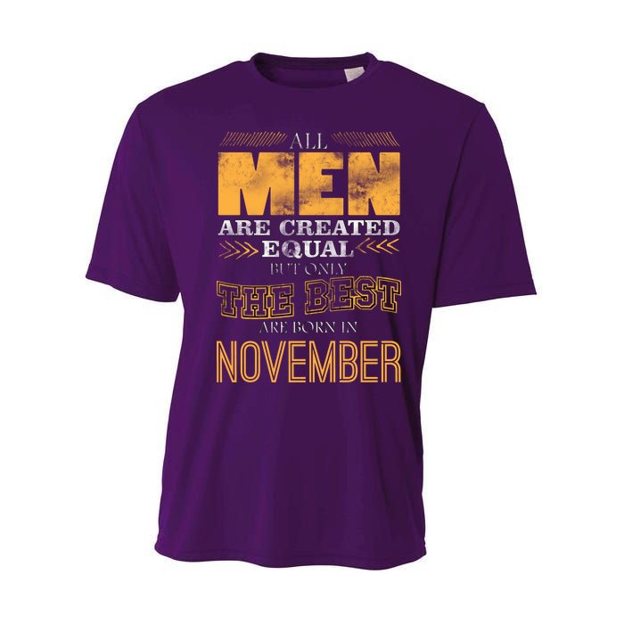 All Men Created Equally The Best Are Born In November Youth Performance Sprint T-Shirt