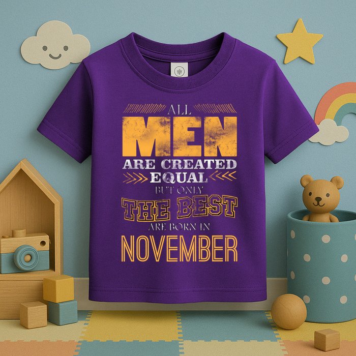 All Men Created Equally The Best Are Born In November Toddler T-Shirt
