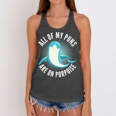 All Of My Puns Are On Porpoise Women's Knotted Racerback Tank