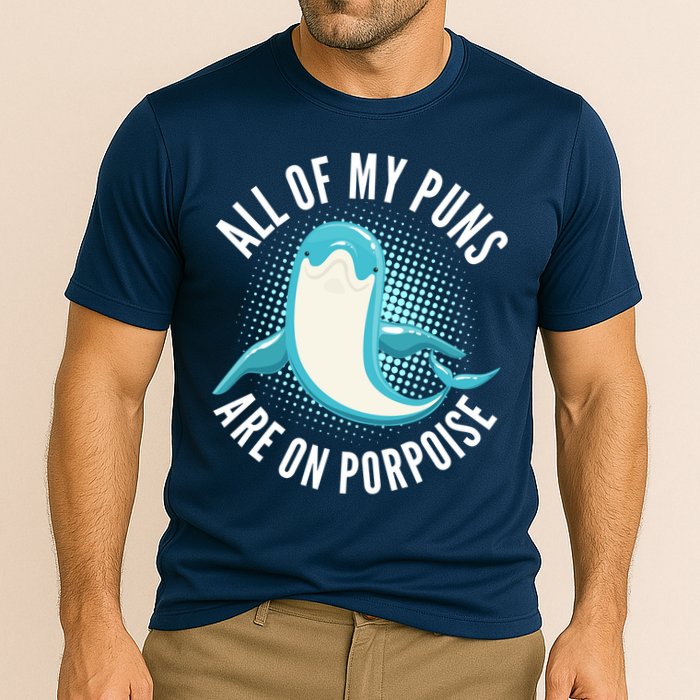 All Of My Puns Are On Porpoise Cooling Performance Crew T-Shirt