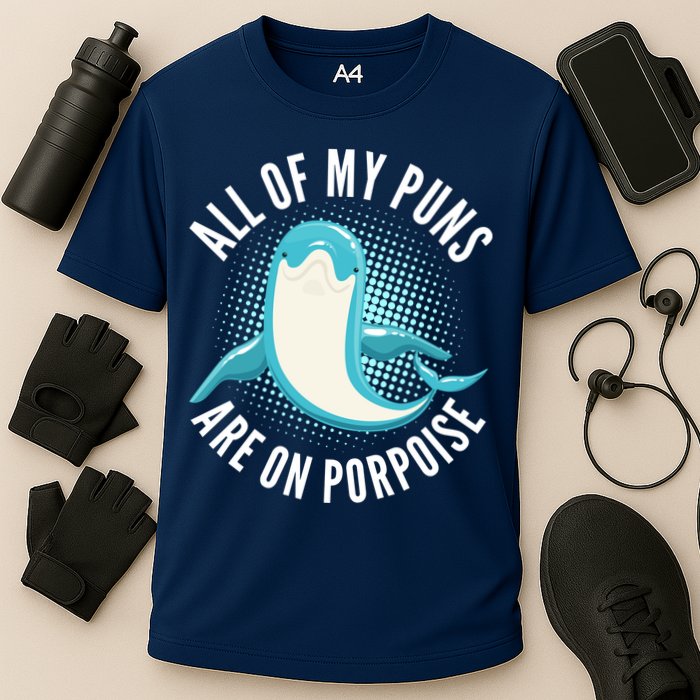 All Of My Puns Are On Porpoise Cooling Performance Crew T-Shirt